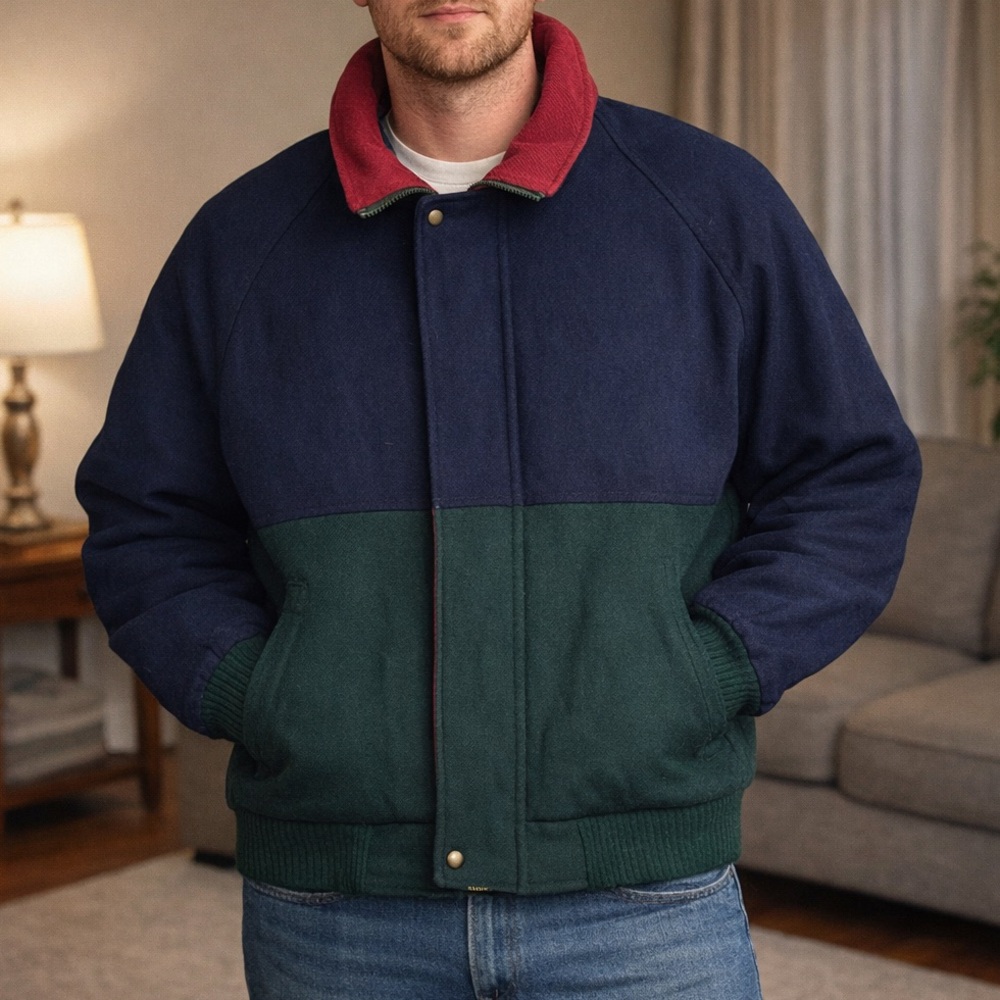 Pendleton Lobo Wool Button Front Zip Up Colorbloc… - image 1